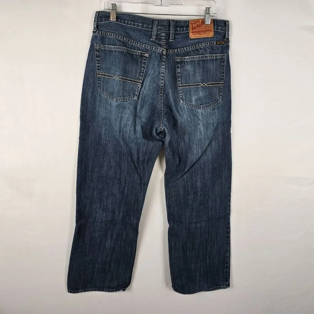 Lucky Brand Jeans Men's 36 x 30 Blue Medium Wash Regular Inseam Straight